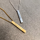 Custom 18k Gold Bar Pendant - Drip Culture Jewelry