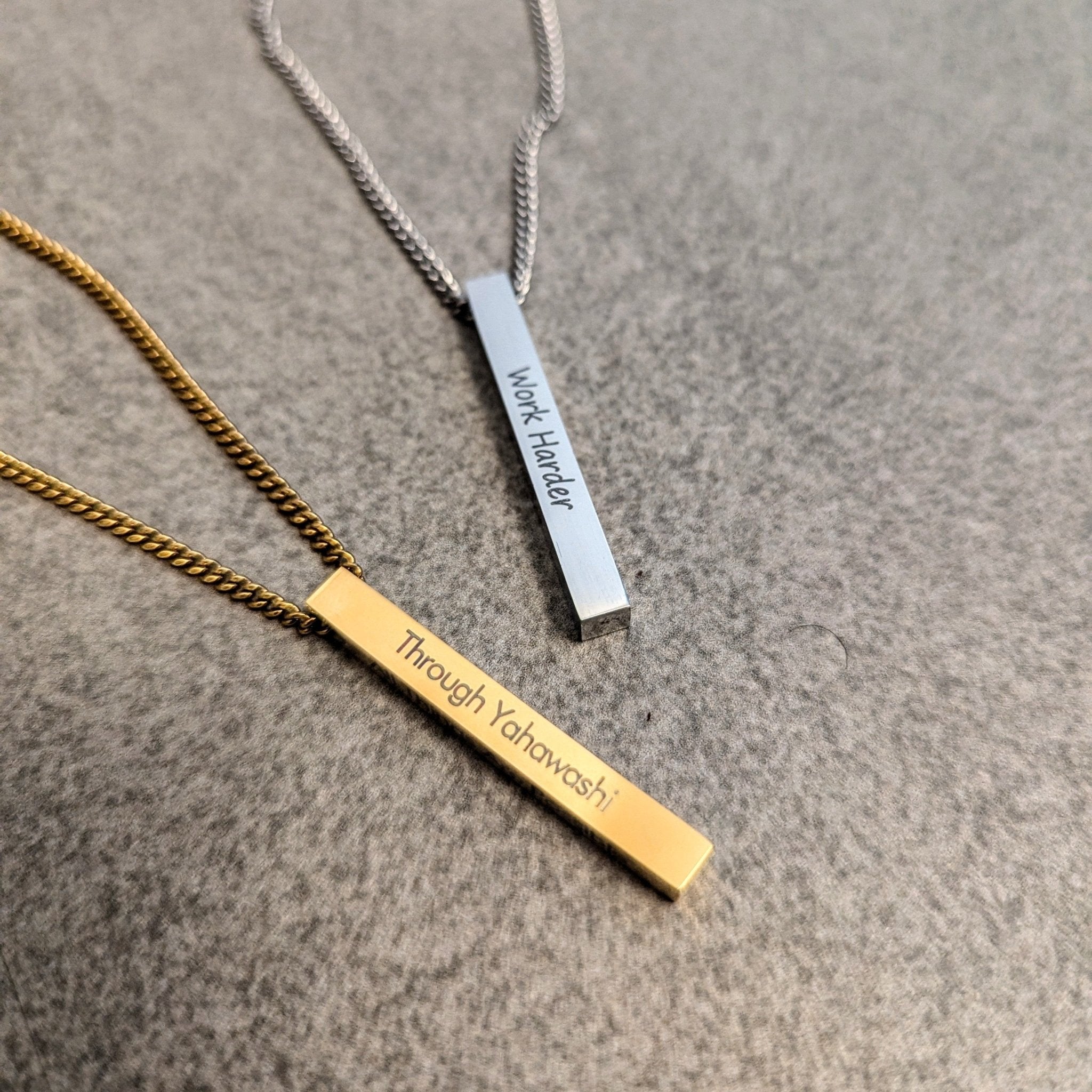 Custom 18k Gold Bar Pendant - Drip Culture Jewelry