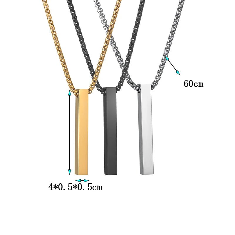 Custom 18k Gold Bar Pendant - Drip Culture Jewelry