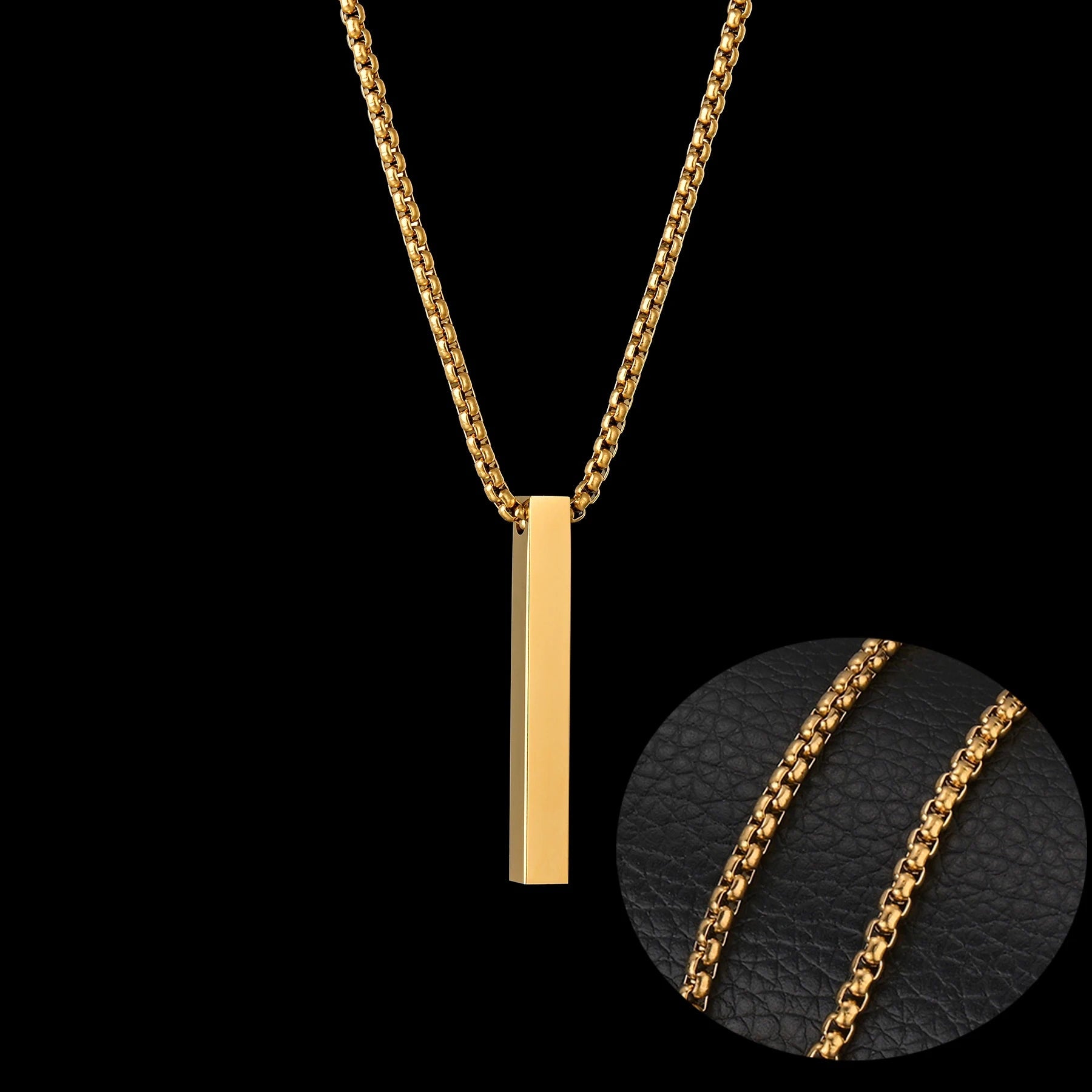 Custom 18k Gold Bar Pendant - Drip Culture Jewelry