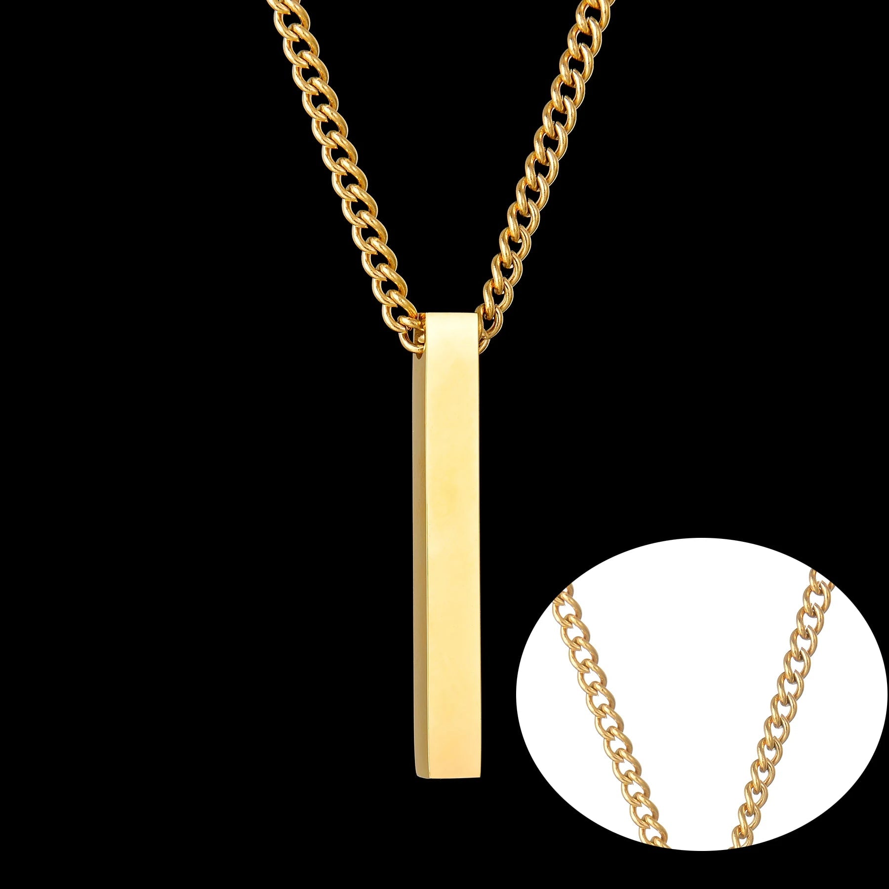 Custom 18k Gold Bar Pendant - Drip Culture Jewelry