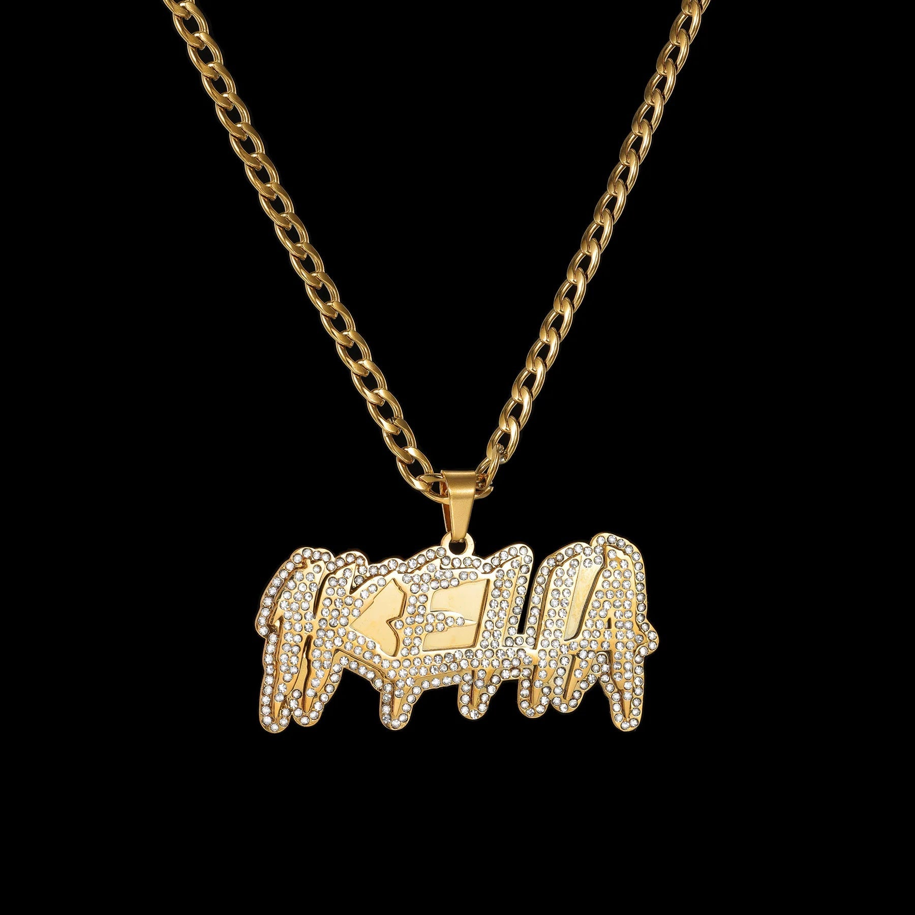 Custom 18k Gold Diamond Name Pendant - Drip Culture Jewelry