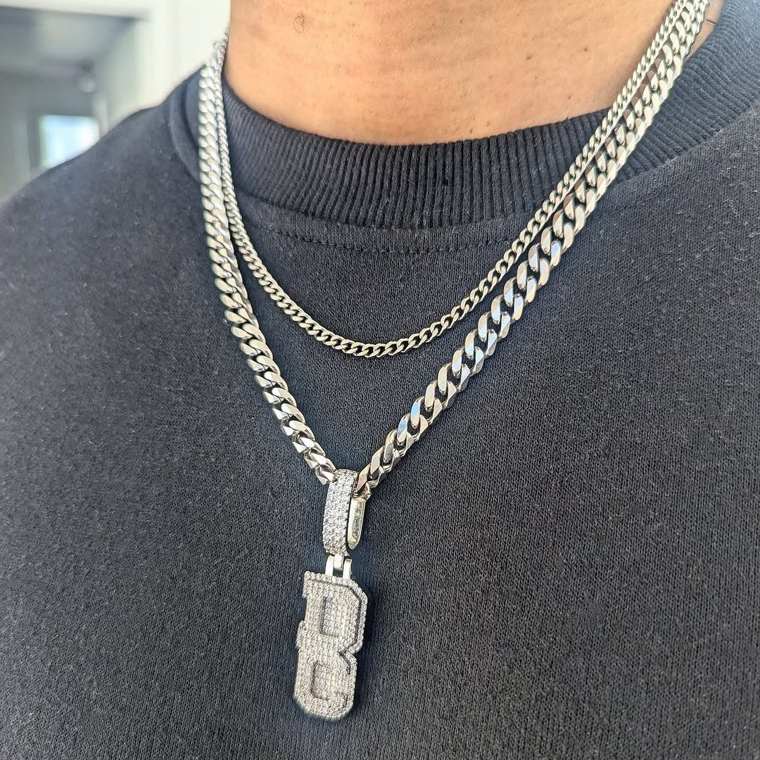 Custom 18k Gold Diamond Vertical Pendant - Drip Culture Jewelry