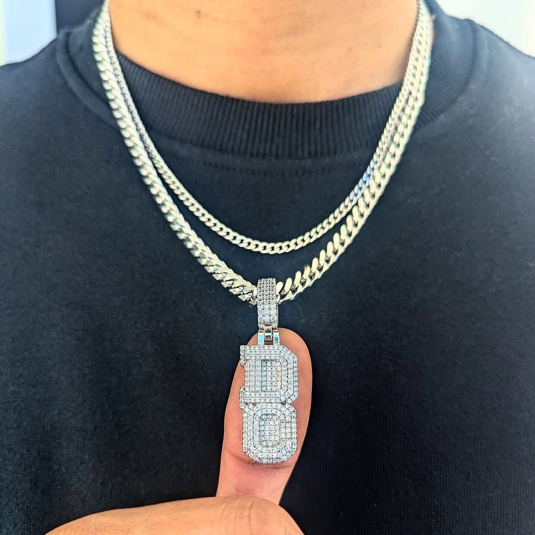 Custom 18k Gold Diamond Vertical Pendant - Drip Culture Jewelry