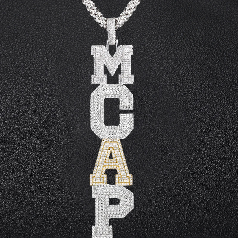 Custom 18k Gold Moissanite Diamond Varsity Letter - Drip Culture Jewelry