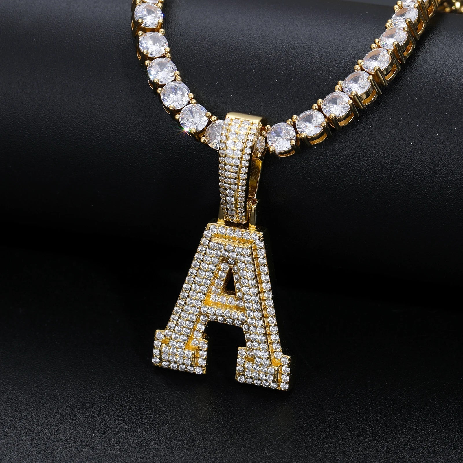 Custom 18k Gold Moissanite Diamond Varsity Letter - Drip Culture Jewelry