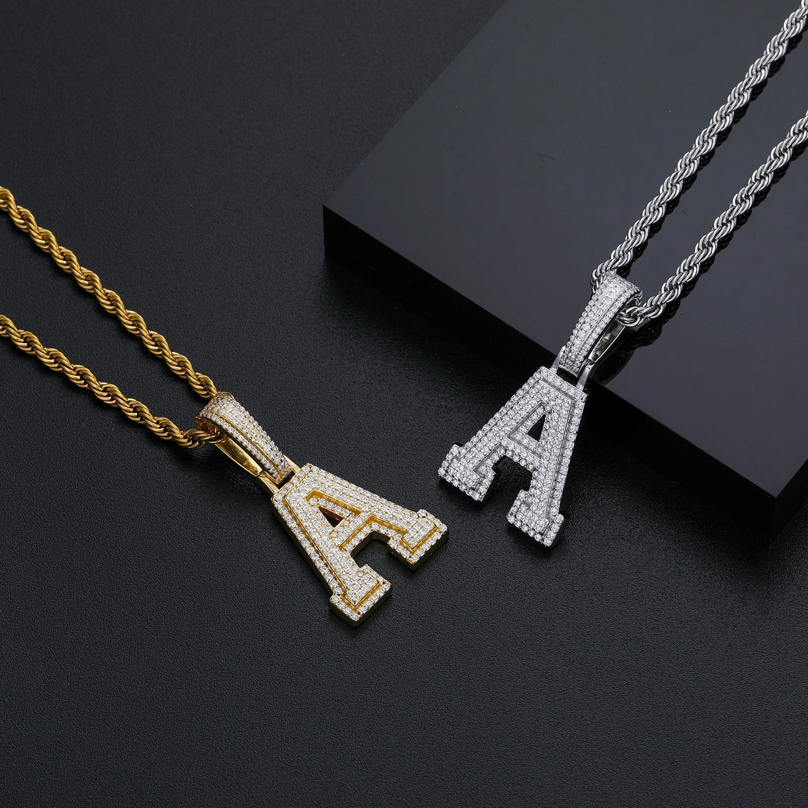 Custom 18k Gold Moissanite Diamond Varsity Letter - Drip Culture Jewelry