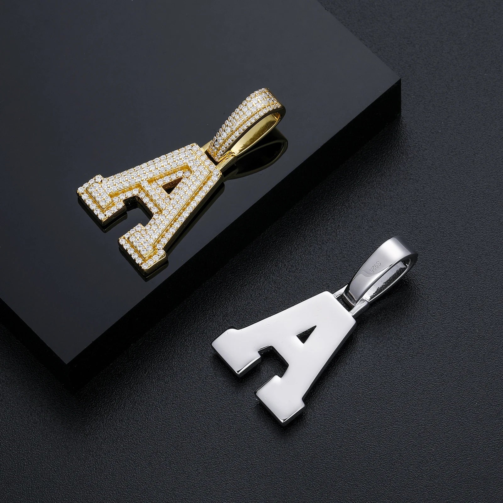 Custom 18k Gold Moissanite Diamond Varsity Letter - Drip Culture Jewelry