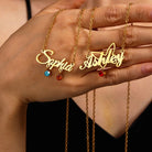 Custom 18k Gold Name Necklace with Birthstone - Drip Culture Jewelry