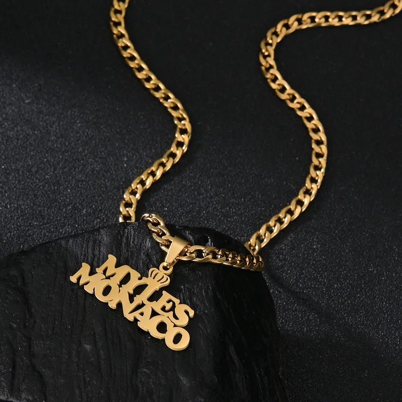 Custom 18k Gold Name Pendant with Bail - Drip Culture Jewelry