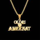 Custom 18k Gold Name Pendant with Bail - Drip Culture Jewelry