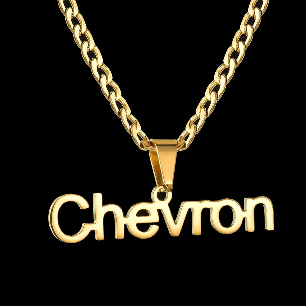 Custom 18k Gold Name Pendant with Bail - Drip Culture Jewelry