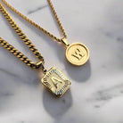Custom 18k Gold Square and Circle Pendant Set (4 Pieces) - Drip Culture Jewelry