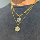 Custom 18k Gold Square and Circle Pendant Set (4 Pieces) - Drip Culture Jewelry