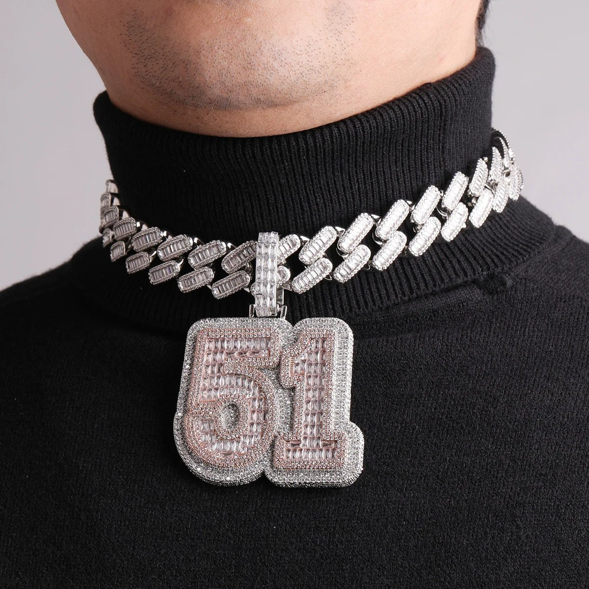 Custom 2 Tone 18k Gold Diamond Varsity Font Pendant - Drip Culture Jewelry