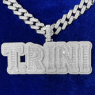 Custom 2 Tone 18k Gold Diamond Varsity Font Pendant - Drip Culture Jewelry