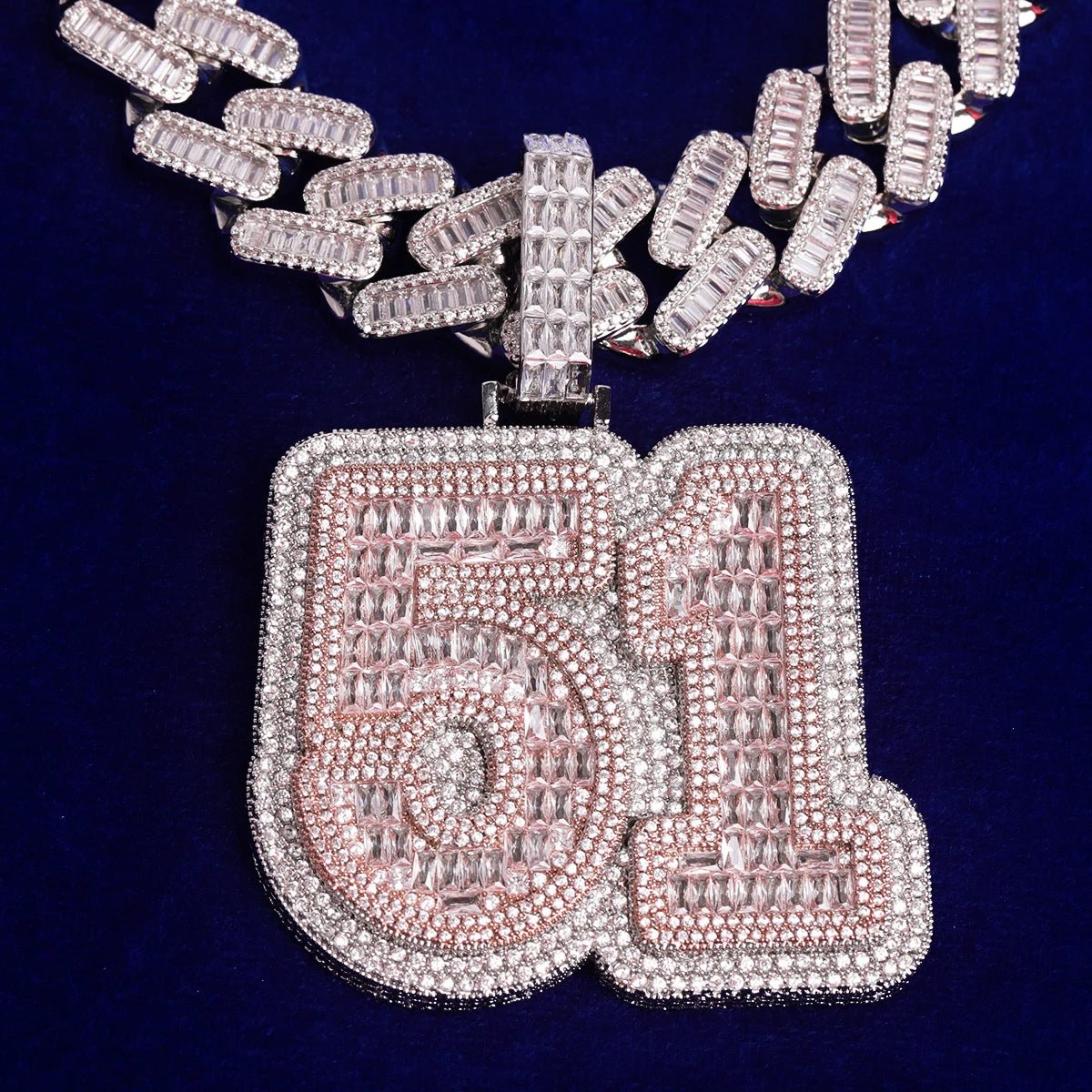 Custom 2 Tone 18k Gold Diamond Varsity Font Pendant - Drip Culture Jewelry