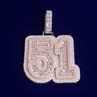 Custom 2 Tone 18k Gold Diamond Varsity Font Pendant - Drip Culture Jewelry