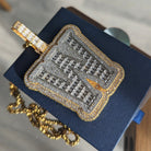 Custom 2 Tone 18k Gold Diamond Varsity Font Pendant - Drip Culture Jewelry