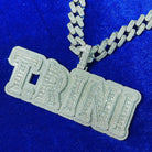 Custom 2 Tone 18k Gold Diamond Varsity Font Pendant - Drip Culture Jewelry