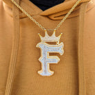 Custom Crown Baguette & Diamond Name Pendant - Drip Culture Jewelry