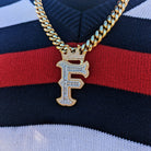 Custom Crown Baguette & Diamond Name Pendant - Drip Culture Jewelry