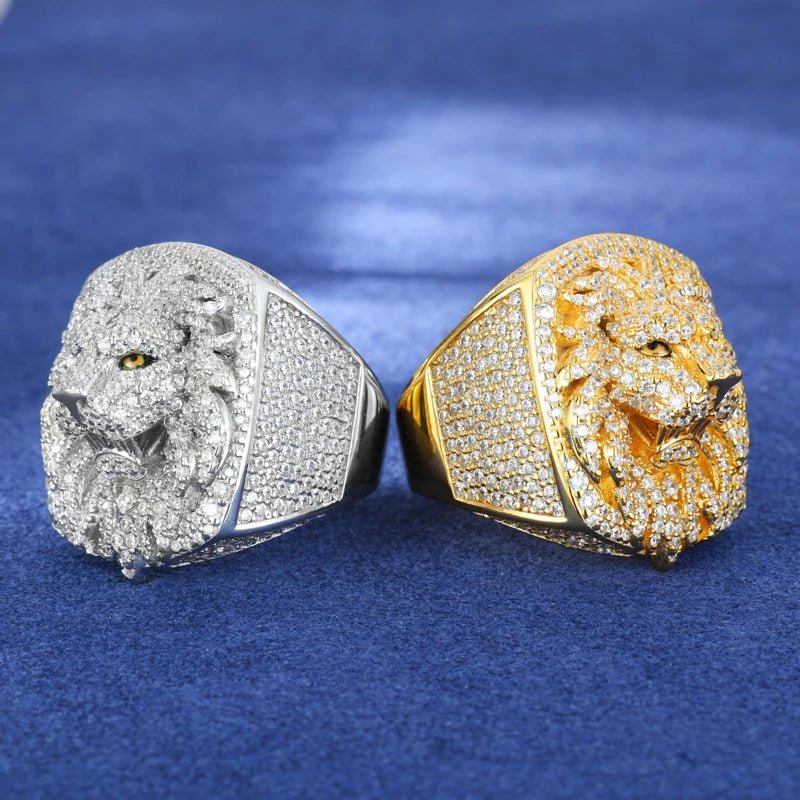 Moissanite Diamond 18k Gold Lion Ring - Drip Culture Jewelry