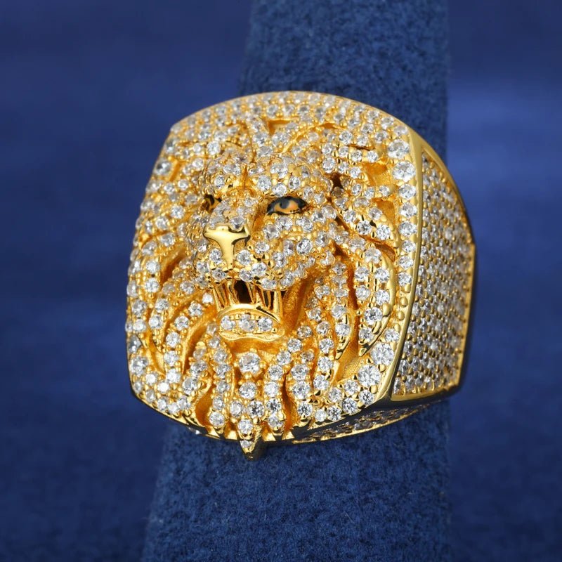 Moissanite Diamond 18k Gold Lion Ring - Drip Culture Jewelry