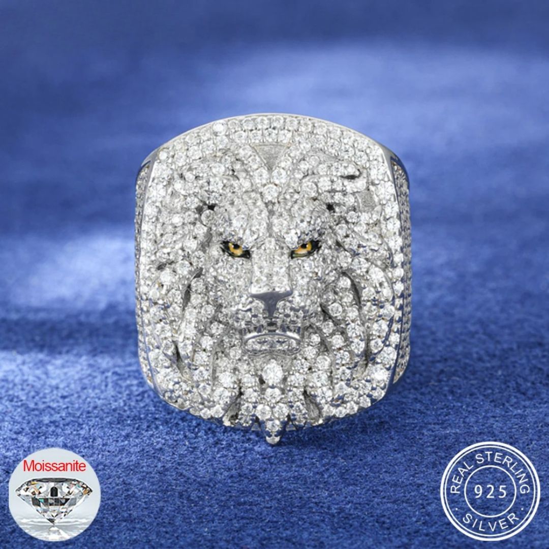 Moissanite Diamond 18k Gold Lion Ring - Drip Culture Jewelry