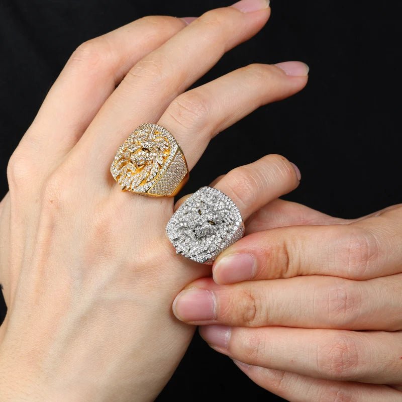 Moissanite Diamond 18k Gold Lion Ring - Drip Culture Jewelry