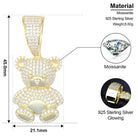 Moissanite Diamond 18k Gold Teddy Bear - Drip Culture Jewelry