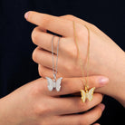 Moissanite Diamond Butterfly Pendant - Drip Culture Jewelry