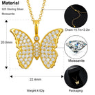 Moissanite Diamond Butterfly Pendant - Drip Culture Jewelry