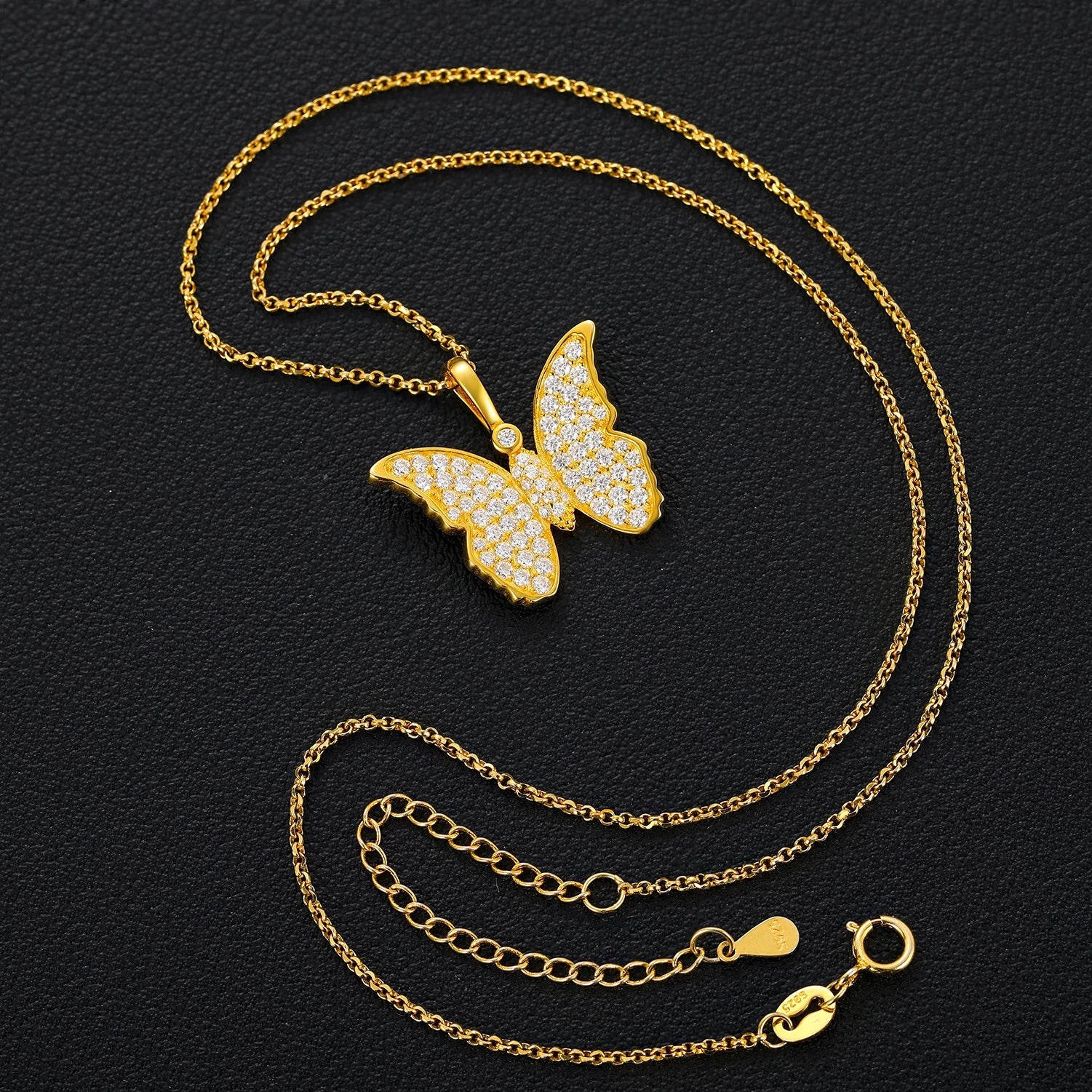 Moissanite Diamond Butterfly Pendant - Drip Culture Jewelry