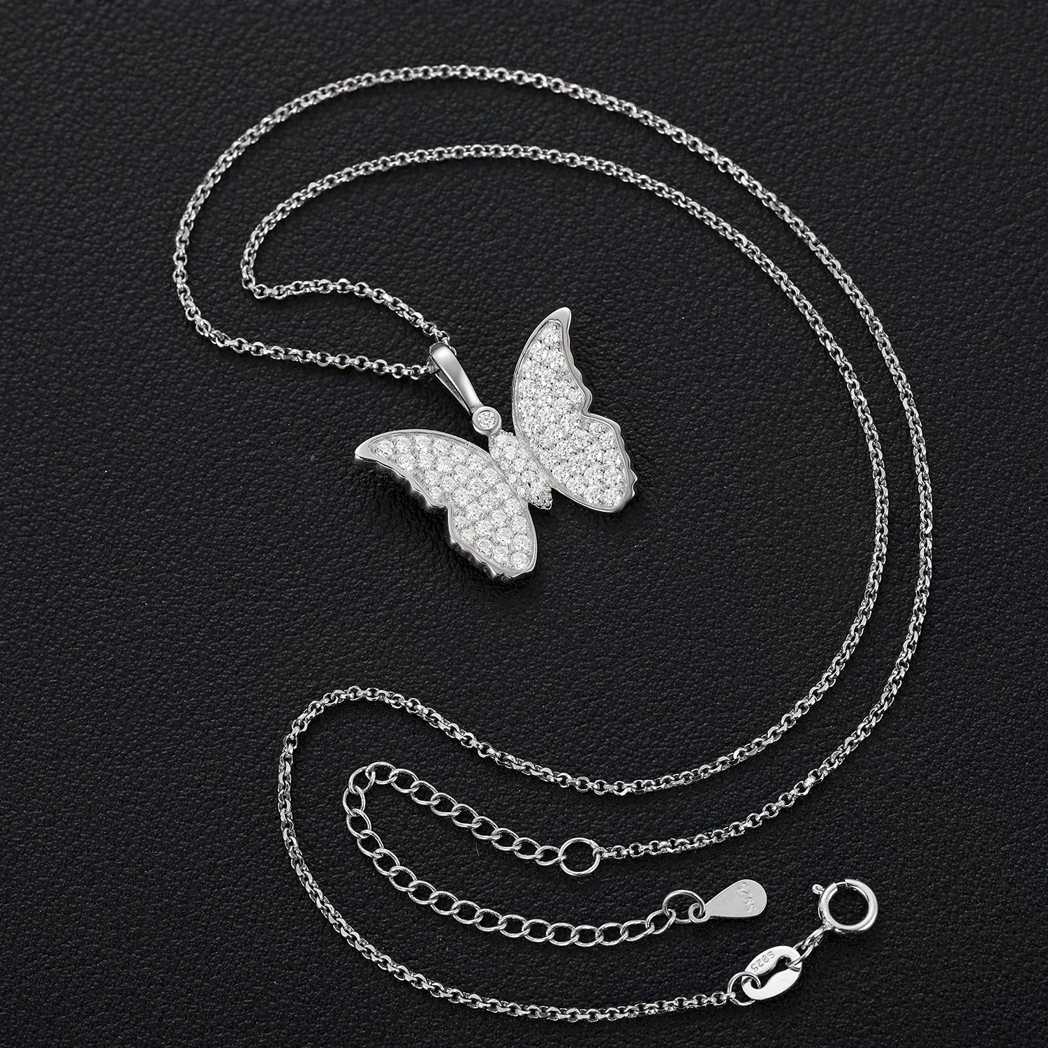 Moissanite Diamond Butterfly Pendant - Drip Culture Jewelry
