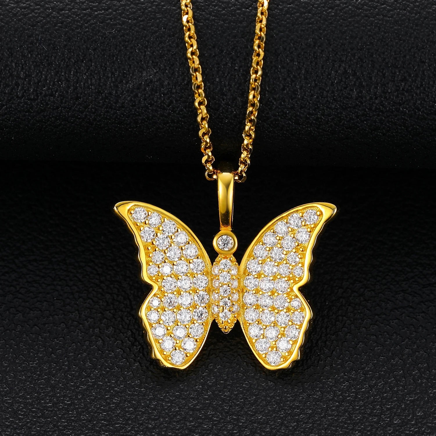 Moissanite Diamond Butterfly Pendant - Drip Culture Jewelry