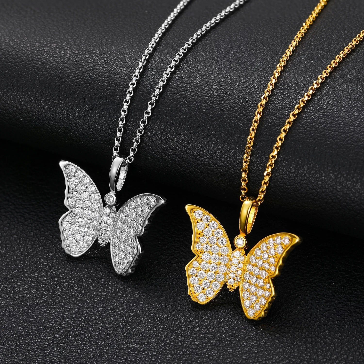 Moissanite Diamond Butterfly Pendant - Drip Culture Jewelry
