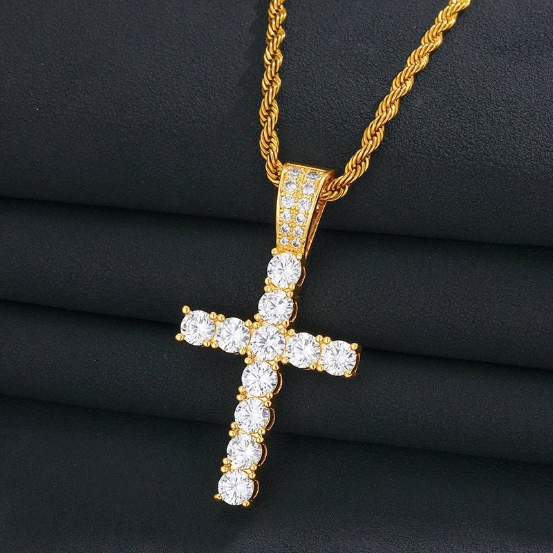Moissanite Diamond Cross - Drip Culture Jewelry
