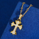 Moissanite Diamond Fleur Cross - Drip Culture Jewelry