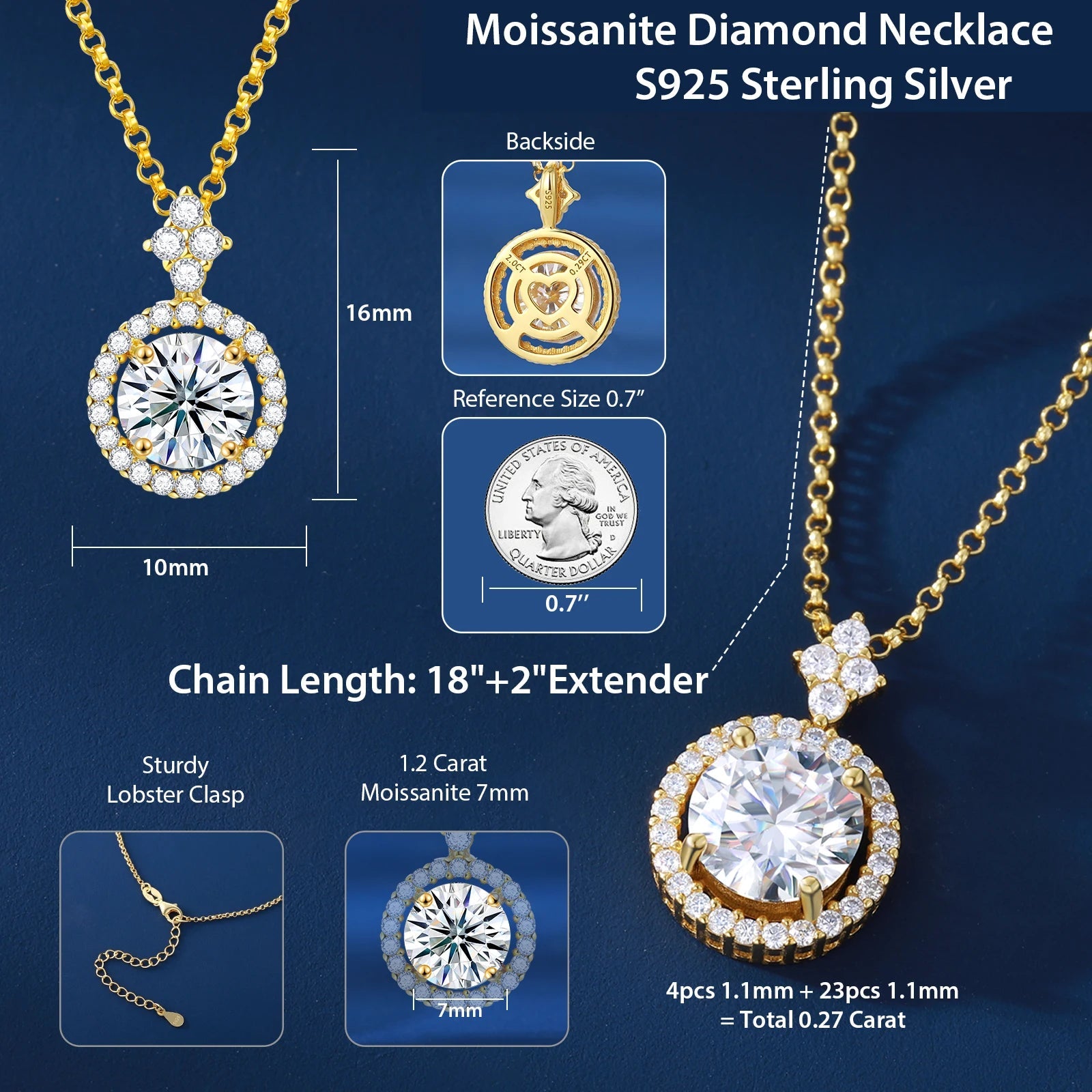 Moissanite Diamond Halo Pendant - Drip Culture Jewelry
