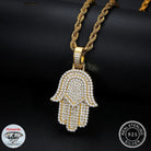 Moissanite Diamond Hand of Hamsa - Drip Culture Jewelry