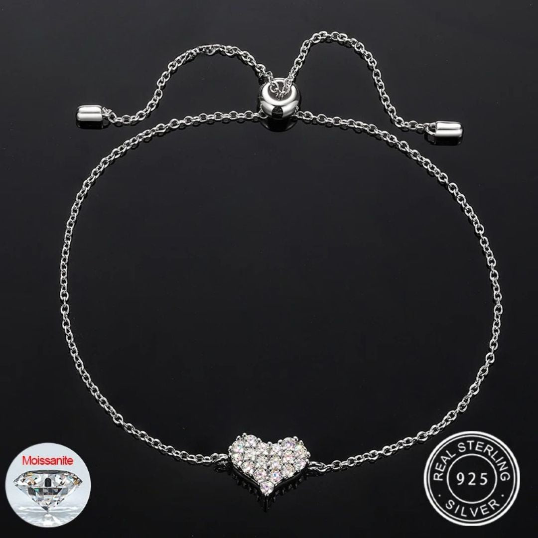 Moissanite Diamond Heart Bracelet - Drip Culture Jewelry