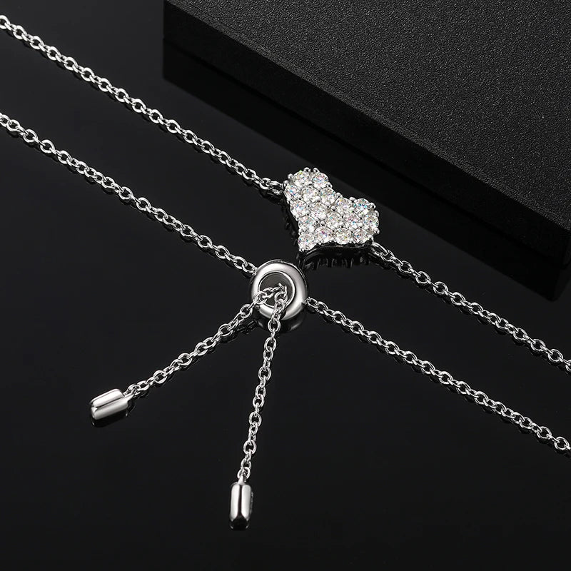 Moissanite Diamond Heart Bracelet - Drip Culture Jewelry