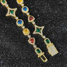 Moissanite Diamond MultiColored Gemstone Chain - Drip Culture Jewelry