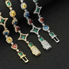 Moissanite Diamond MultiColored Gemstone Chain - Drip Culture Jewelry