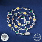 Moissanite Diamond MultiColored Gemstone Chain - Drip Culture Jewelry