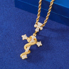 Moissanite Diamond Snake Cross - Drip Culture Jewelry