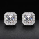 Moissanite Diamond Square Halo Stud Earrings - Drip Culture Jewelry
