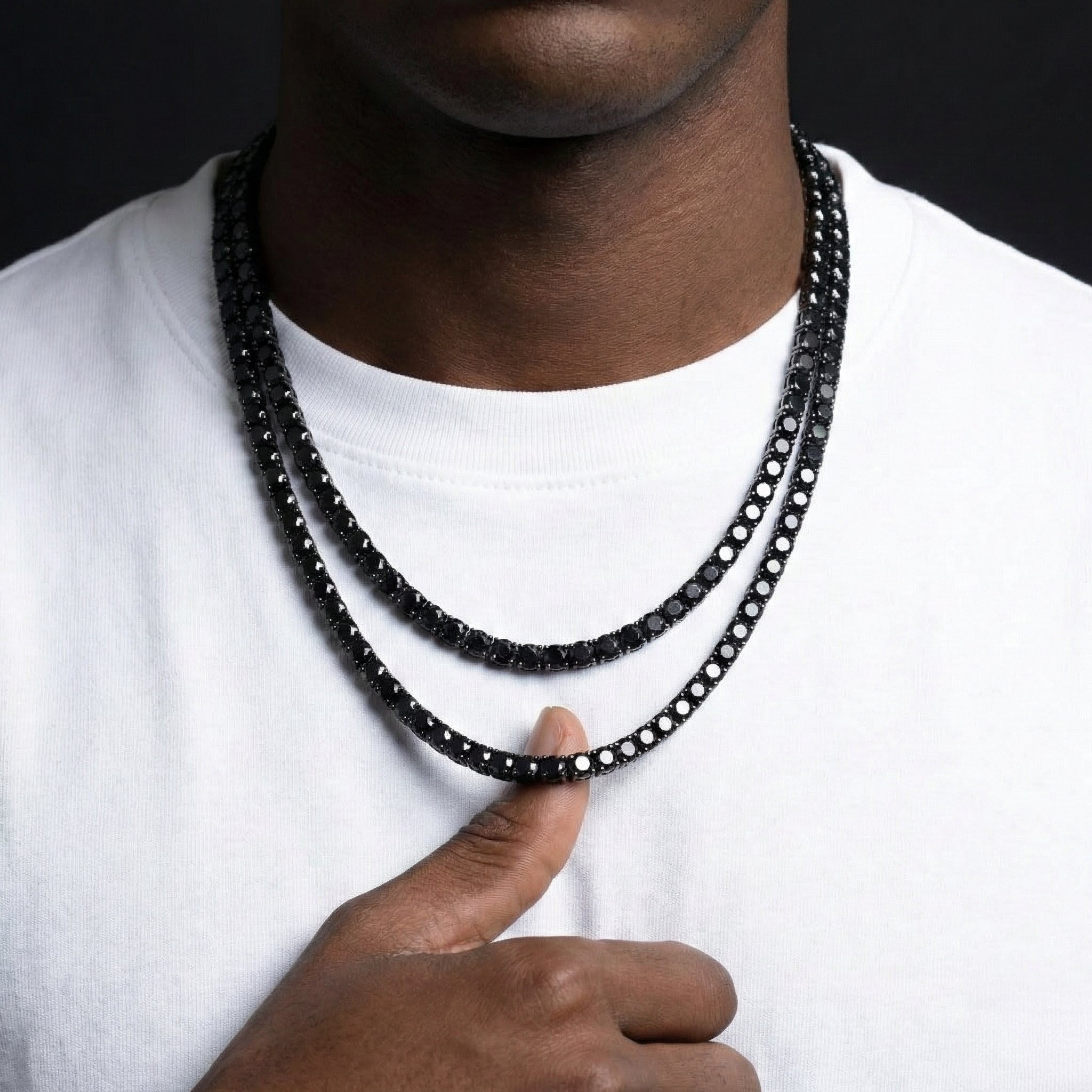 Black Diamond Tennis Chain - Black Diamond Tennis Necklace – Drip