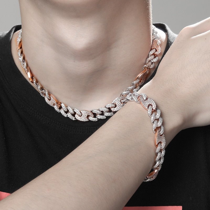 12mm 18K Gold Diamond Oval Cuban Link Chain - Drip Culture Jewelry